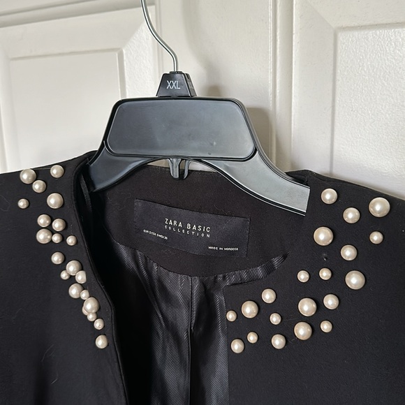 Zara Basic Collection Pearls Embellished Neck Jacket/Blazer - Picture 10 of 10